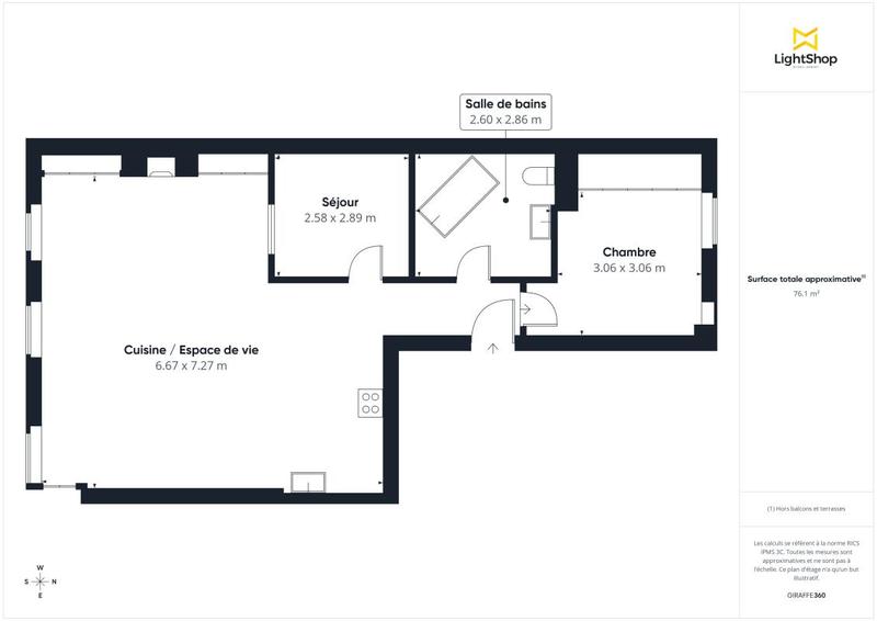 Appartement - 75 m² - 3 pièces