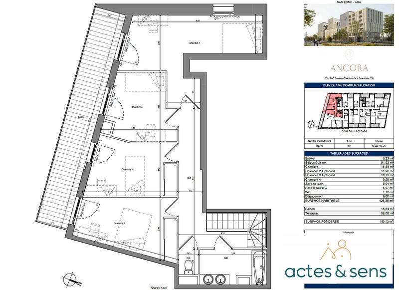 Appartement - 128 m² - 5 pièces