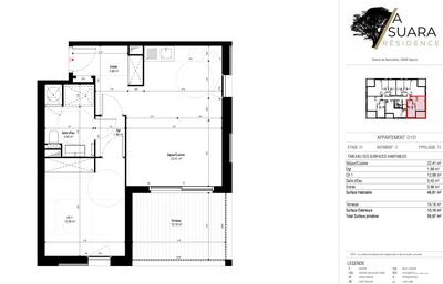 Appartement - 47 m² - 2 pièces