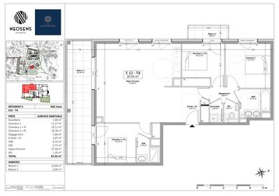 Appartement - 88 m² - 4 pièces