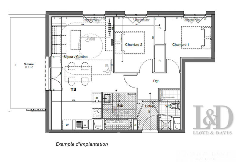 Appartement - 59 m² - 3 pièces