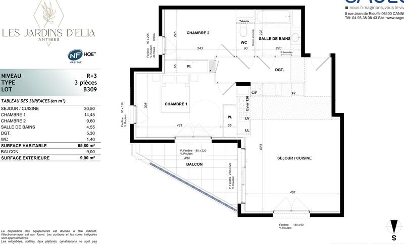Appartement - 66 m² - 3 pièces