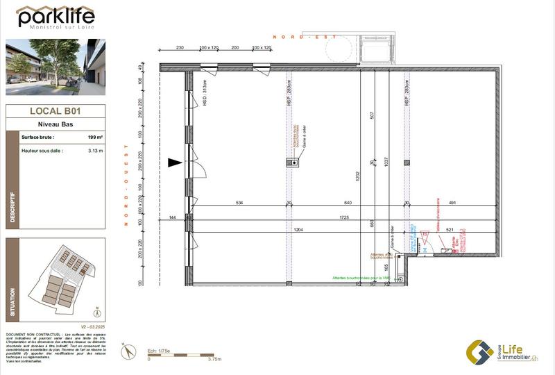 Local d'activités - 199 m² - 1 pièce