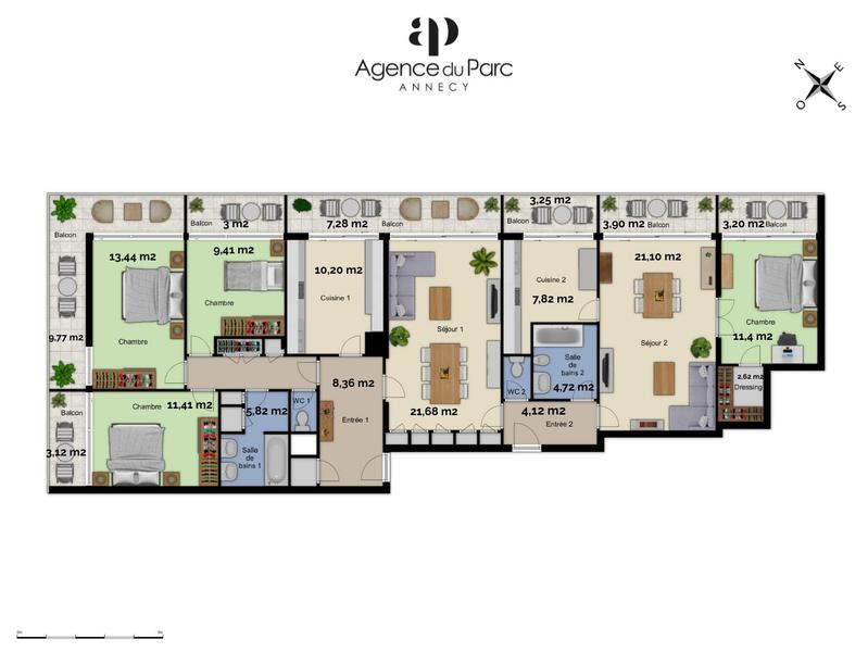 Appartement - 141 m² - 6 pièces