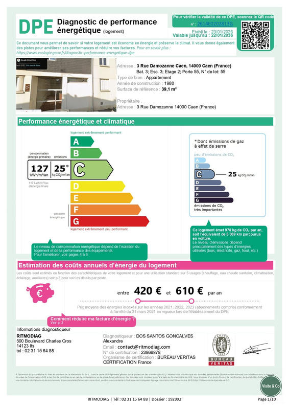Appartement - 39 m² - 2 pièces