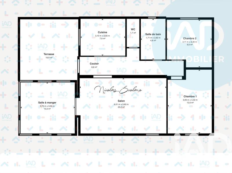 Appartement - 83 m² - 3 pièces