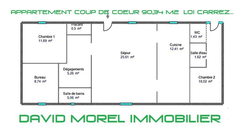 Appartement - 90 m² - 4 pièces