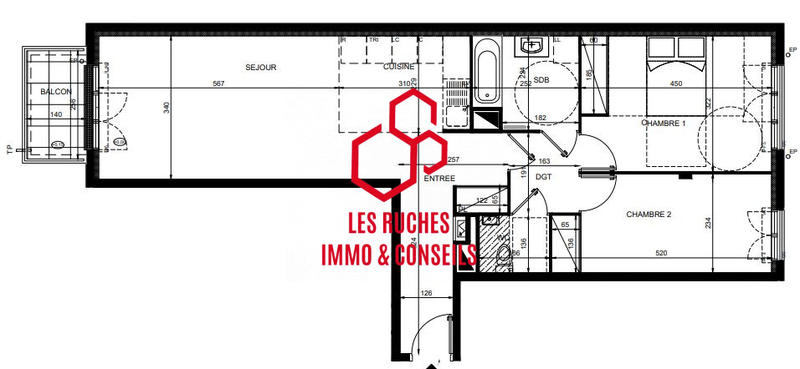 Appartement - 74 m² - 3 pièces
