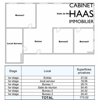 Bureau - 174 m² - 5 pièces