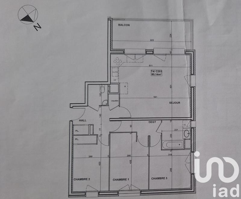 Appartement - 80 m² - 4 pièces