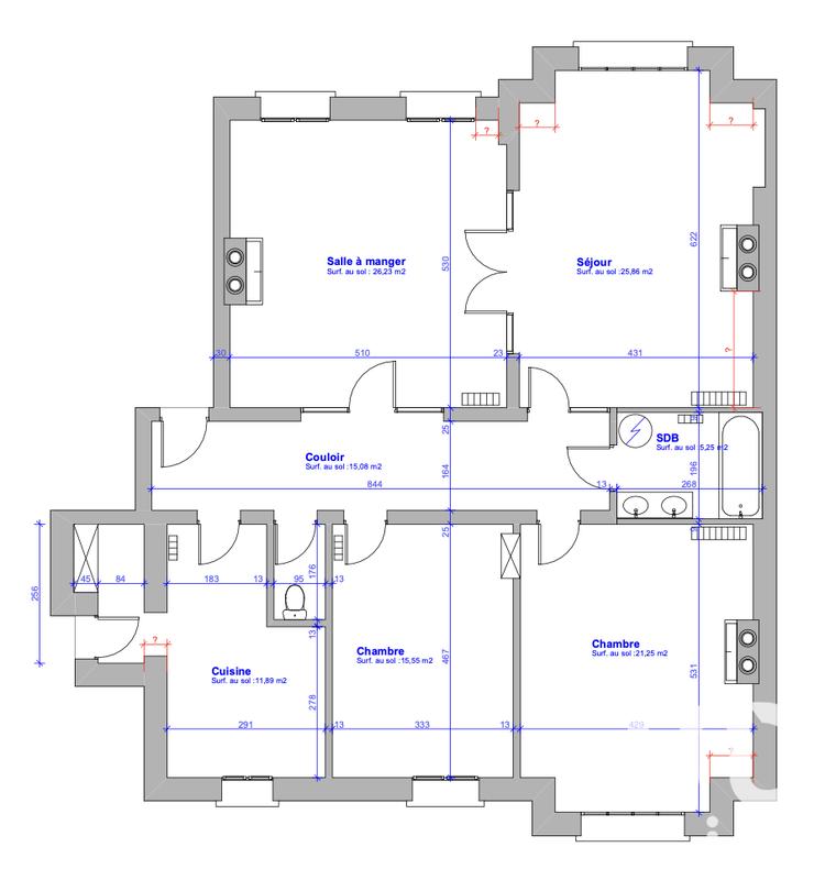 Appartement - 122 m² - 4 pièces