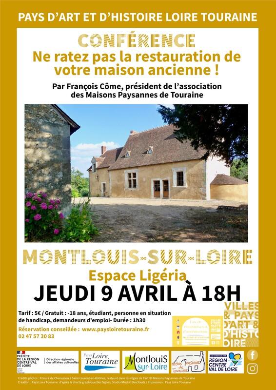 Conférence à Montlouis-sur-Loire - ne ratez pas la restauration de votre maison ancienne !