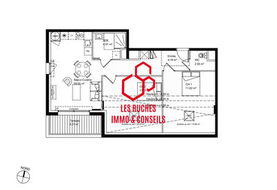 Appartement - 64 m² - 3 pièces