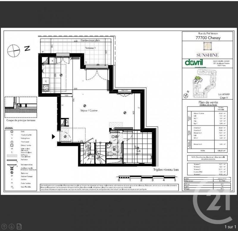 Appartement - 121 m² - 4 pièces