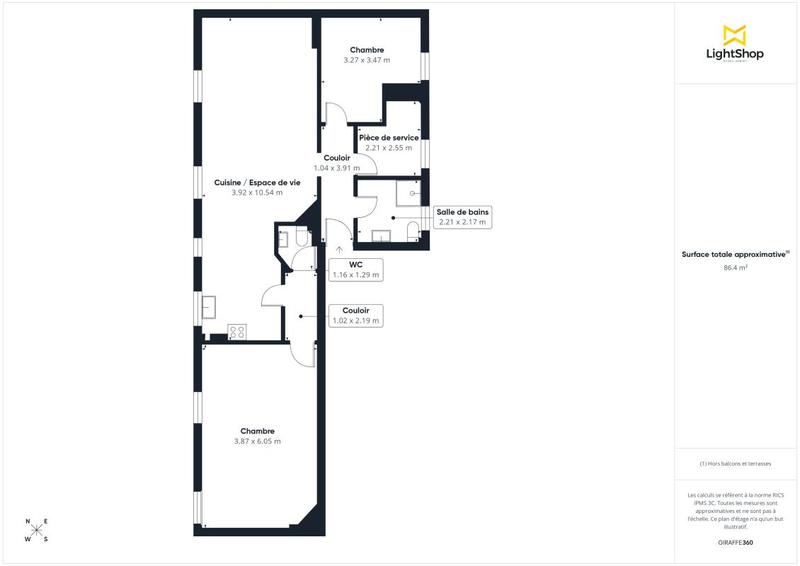 Appartement - 93 m² - 3 pièces