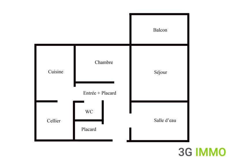 Appartement - 50 m² - 2 pièces