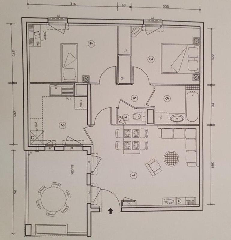 Appartement - 60 m² - 3 pièces
