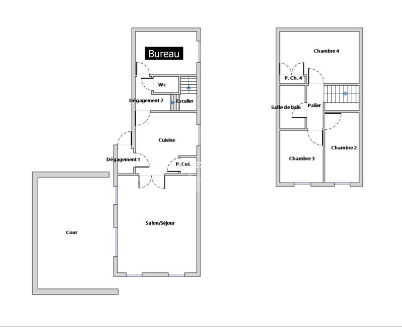 Maison de ville - 88 m² - 4 pièces