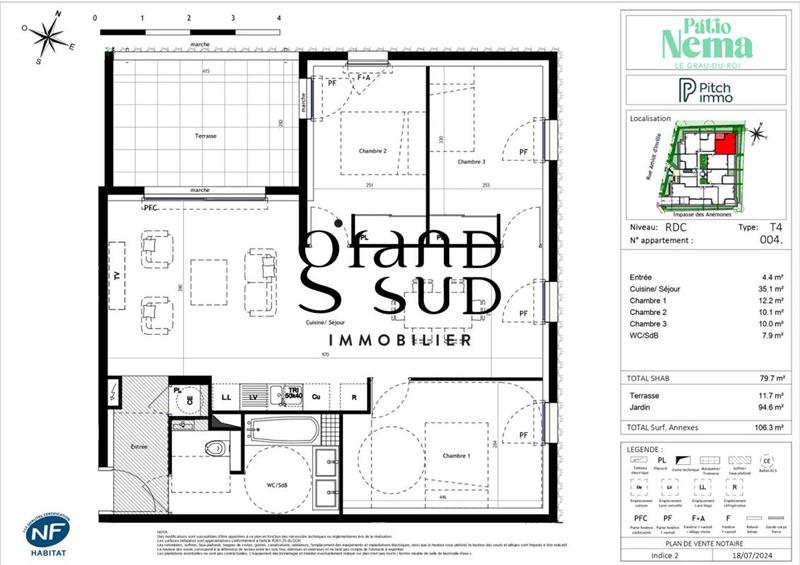 Appartement - 79 m² - 4 pièces