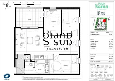 Appartement - 79 m² - 4 pièces