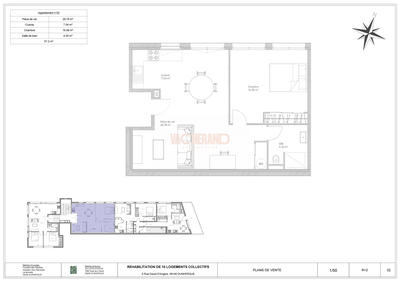 Appartement - 57 m² - 2 pièces