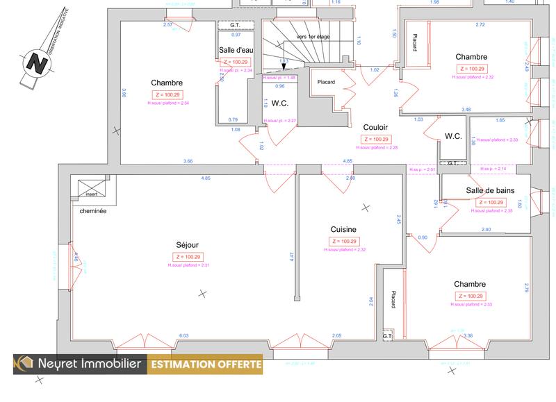 Appartement - 90 m² - 5 pièces