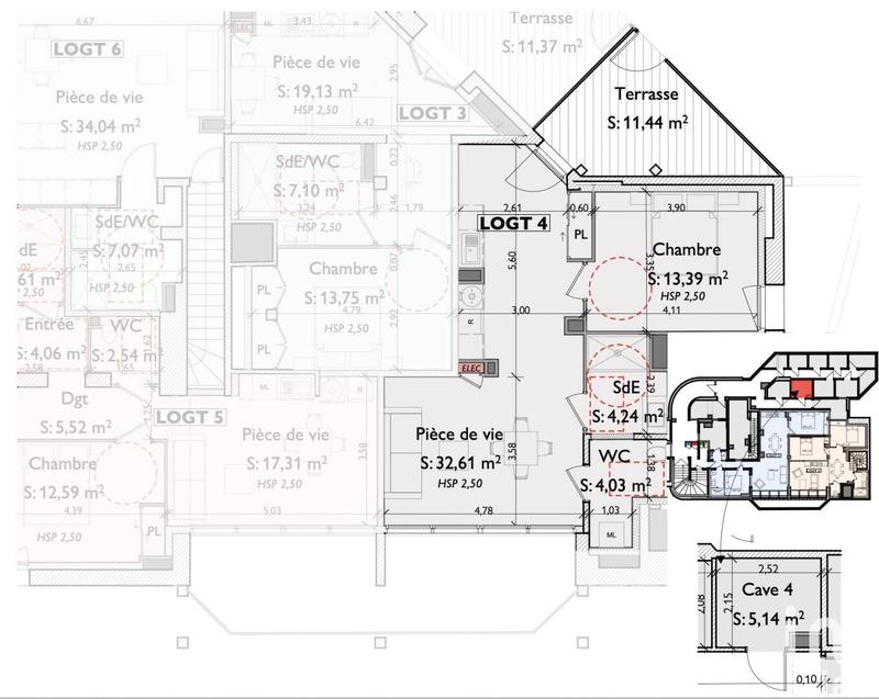 Appartement - 55 m² - 2 pièces
