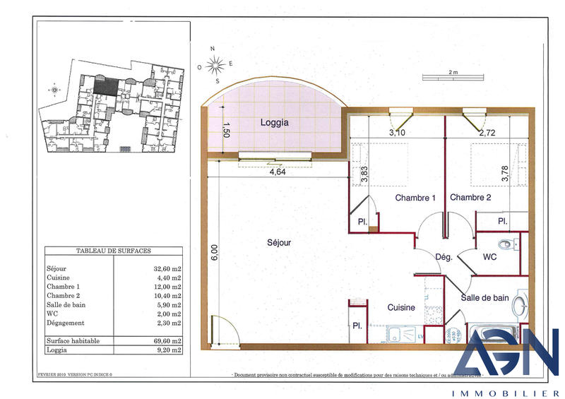 Appartement - 70 m² - 3 pièces