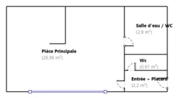 Appartement - 32 m² - 2 pièces
