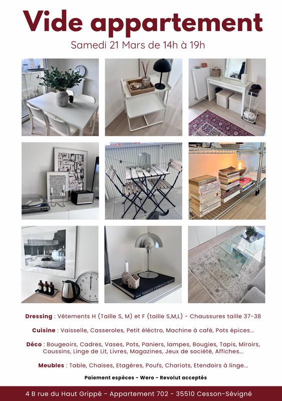 Vide appartement et vide dressing