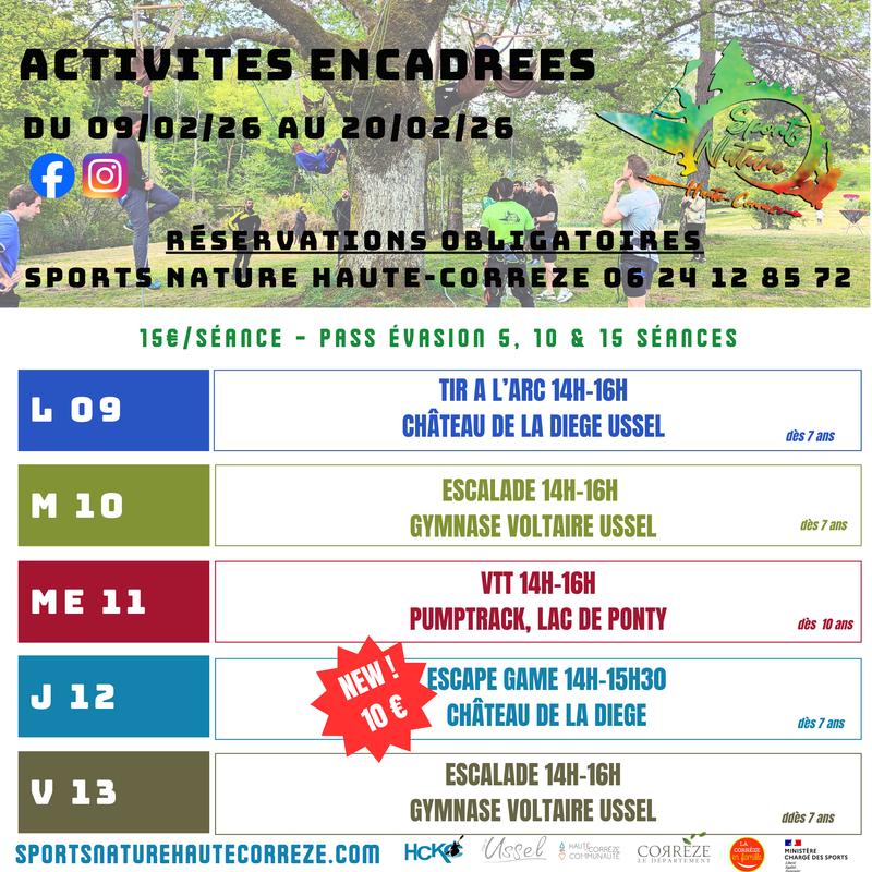 Activités Vacances d'hiver - Sports Nature Haute-Corrèze