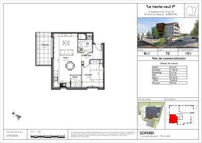 Appartement - 52 m² - 2 pièces