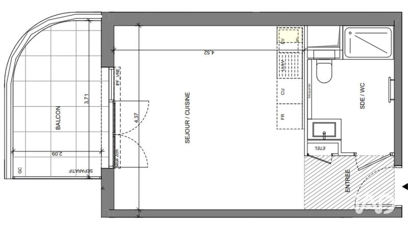 Appartement - 28 m² - 1 pièce