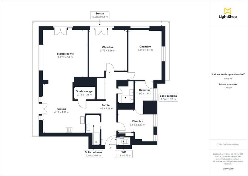 Appartement - 121 m² - 6 pièces