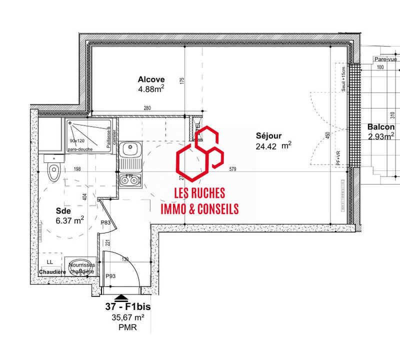 Appartement - 35 m² - 1 pièce