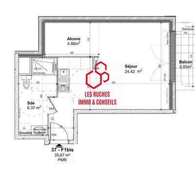 Appartement - 35 m² - 1 pièce