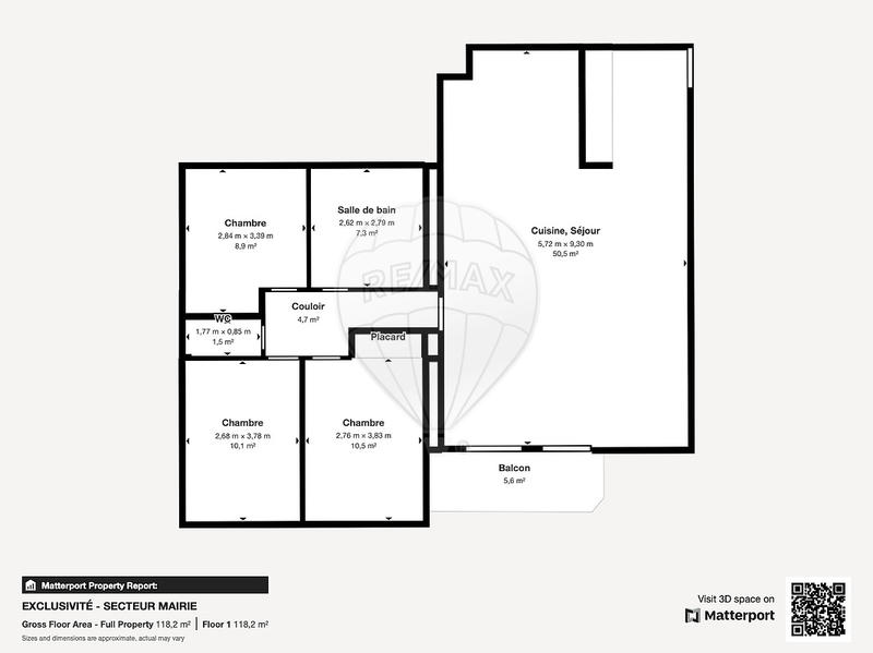 Appartement - 93 m² - 4 pièces