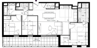 Appartement - 85 m² - 4 pièces