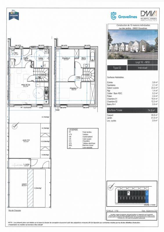Maison - 75 m² - 3 pièces