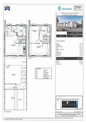 Maison - 75 m² - 3 pièces