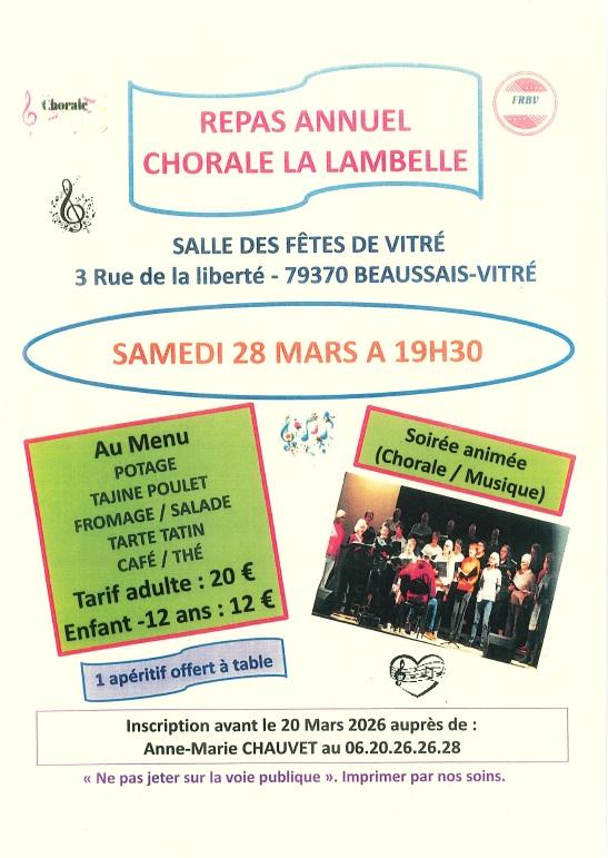 Repas annuel de la chorale la Lambelle