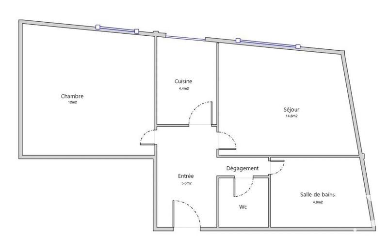 Appartement - 44 m² - 2 pièces
