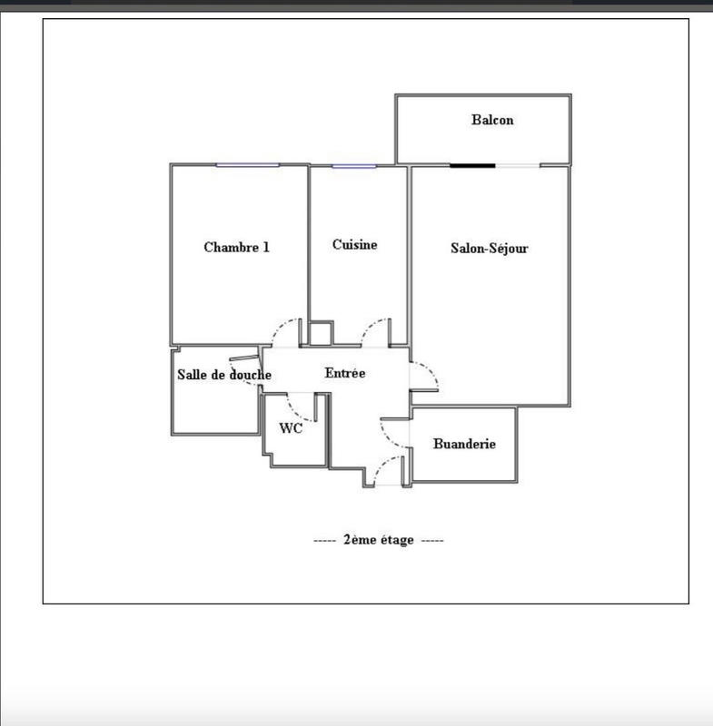 Appartement - 57 m² - 2 pièces