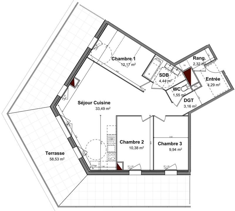 Appartement - 82 m² - 4 pièces