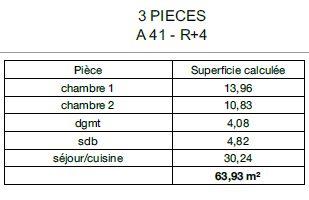 Appartement - 64 m² - 3 pièces