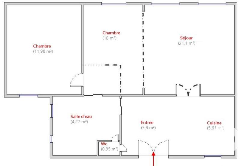 Appartement - 60 m² - 3 pièces