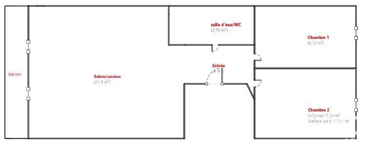Appartement - 52 m² - 3 pièces