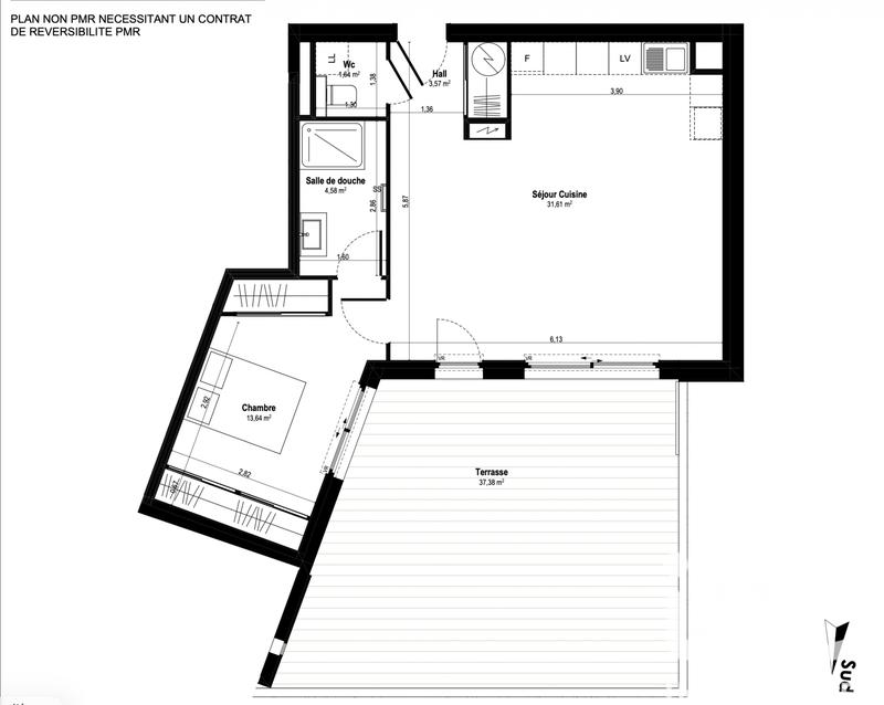 Appartement - 55 m² - 2 pièces