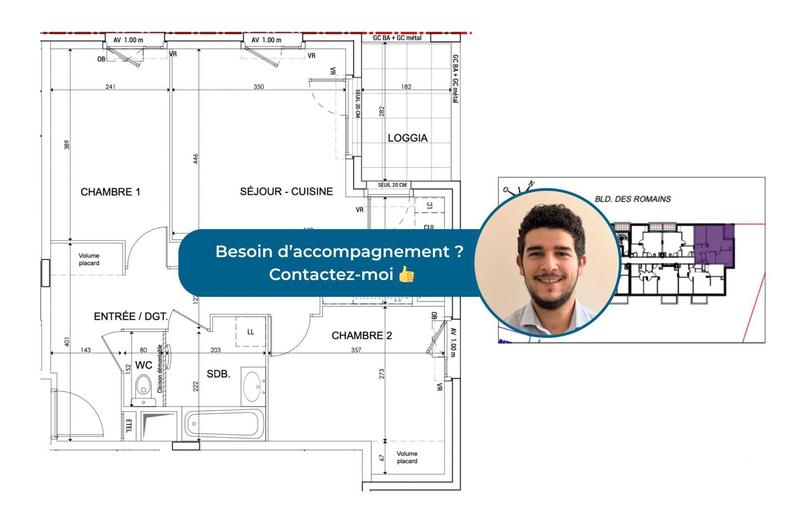 Appartement - 56 m² - 3 pièces