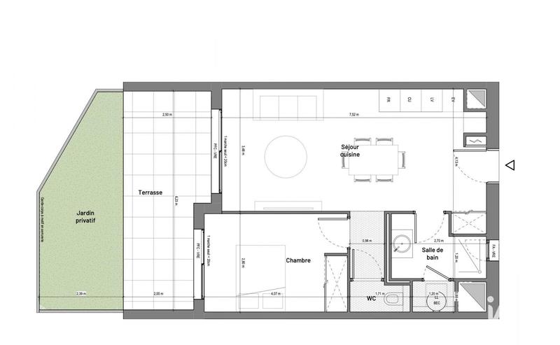 Appartement - 46 m² - 2 pièces
